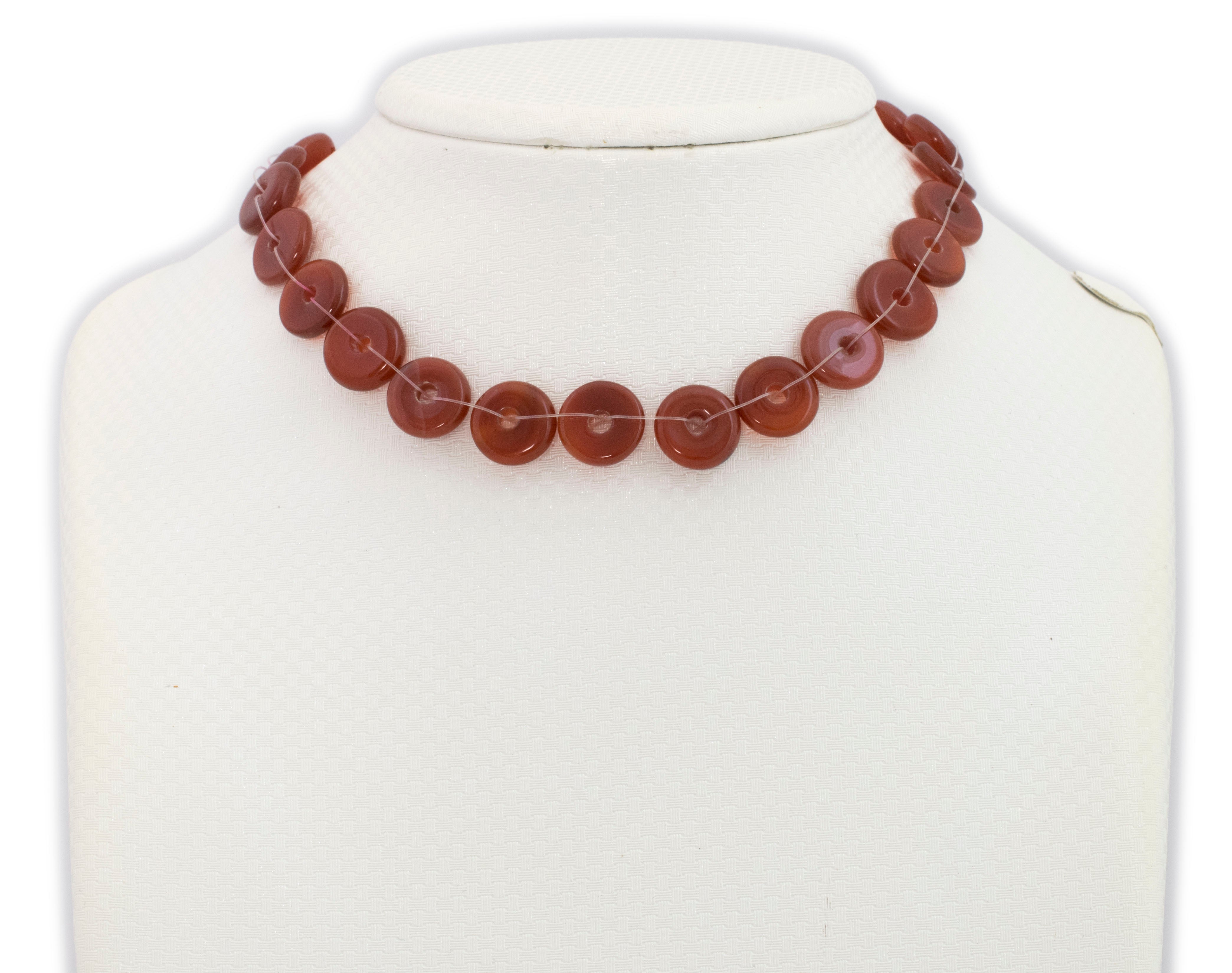 Edelsteinstrang KARNEOL ORANGE DONUT